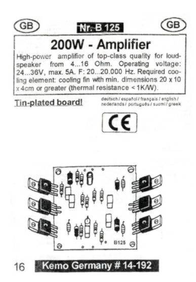 200W audio amplifier