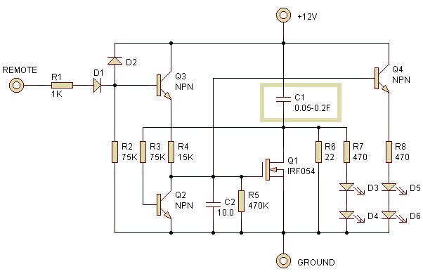 Схема защиты бортовой сети от броска тока заряда при включении незаряженного конденсатора