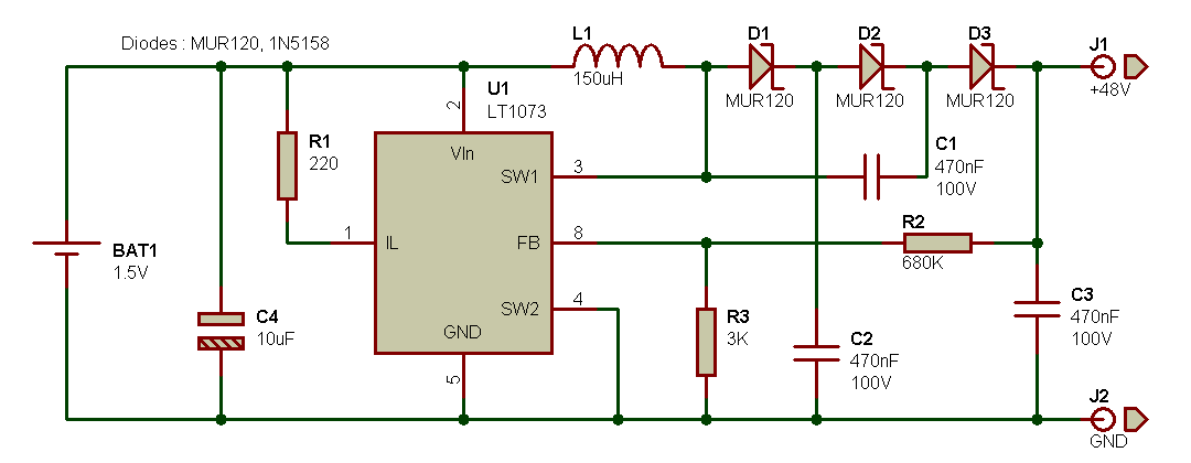 Conv CC 1,5V vers 48V