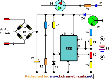How to build NiMh and NiCd Battery Charger Circuit - circuit diagram