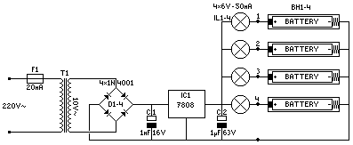 How to build Ni -Cd Batteries Charger - circuit diagram