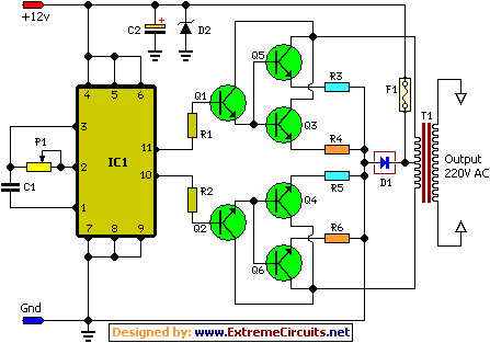 How to build 100W Inverter Circuit Schematic - circuit diagram