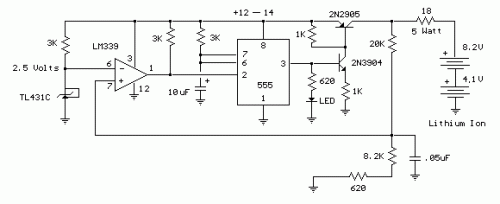 How to build 2 Cell Lithium Ion Charger - circuit diagram