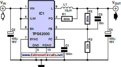 How to build Low Voltage Step-Down Converter - circuit diagram