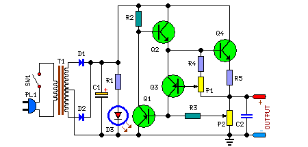 How to build Variable Dc Power Supply - circuit diagram