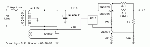 How to build High Current Regulated Supply - circuit diagram