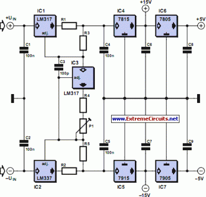 How to build Adjustable Current Limit For Dual Power Supply - circuit diagram