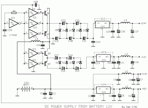 How to build Different out voltages from 12V Battery - circuit diagram