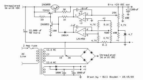 How to build Variable Voltage and Current Power Supply - circuit diagram