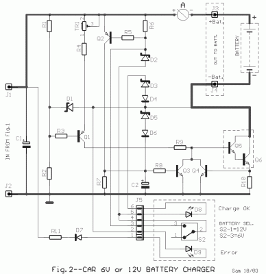 How to build Car Battery 6V or 12V charger - circuit diagram