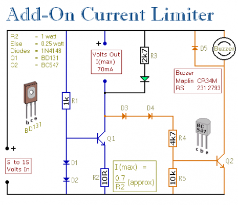 How to build An Add-On Current Limiter For Your PSU - circuit diagram