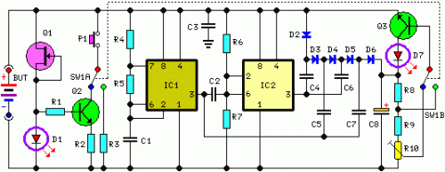 How to build Self-Powered Fast Battery Tester Schematic - circuit diagram