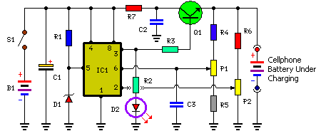 How to build Mobile Cellphone Battery Charger Circuit - circuit diagram