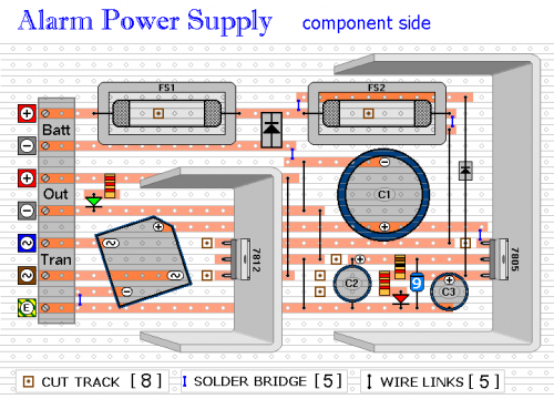 How to build An Alarm Power Supply With Battery Back-up - circuit diagram