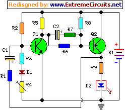 How to build Flashing-LED Battery-Status Indicator Circuit - circuit diagram