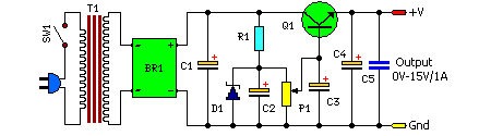 How to build Stabilized Regulated Power Supply Circuit - circuit diagram
