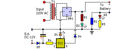 How to build Mobile Phone Battery Charger Circuit - circuit diagram