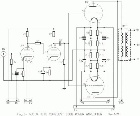 How to build Audio Note Conquest Power amp with 300B - circuit diagram
