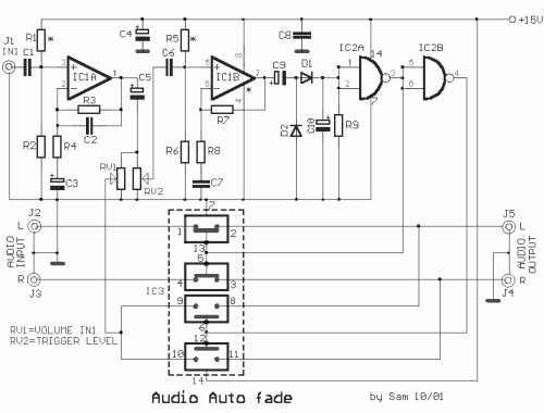 How to build Audio Auto Fade - circuit diagram