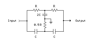 How to build RC Notch Filter (Twin T) - circuit diagram
