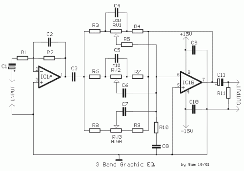 How to build 3 Band Equalizer - circuit diagram