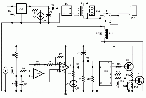 How to build Amplifier Timer - circuit diagram