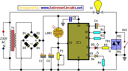 How to build Midnight Security Light Circuit Schematic - circuit diagram