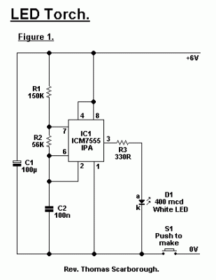 How to build LED Torch - circuit diagram