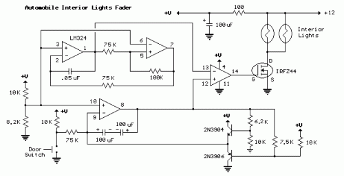 How to build Automobile Interior Lights Fader - circuit diagram