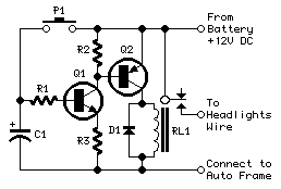 How to build Headlights Timer - circuit diagram