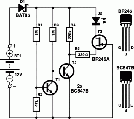 How to build Battery Indicator Circuit For The Caravan - circuit diagram