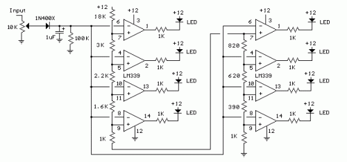 How to build LED VU Meter - circuit diagram