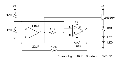 How to build Fading Red Eyes - circuit diagram