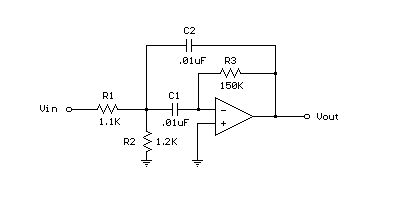 How to build Single Op-Amp Bandpass Filter - circuit diagram