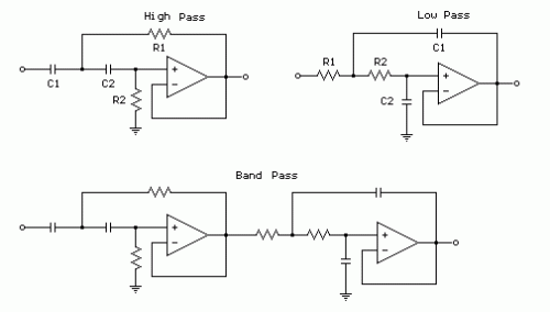 How to build 2nd Order Opamp Filters - circuit diagram