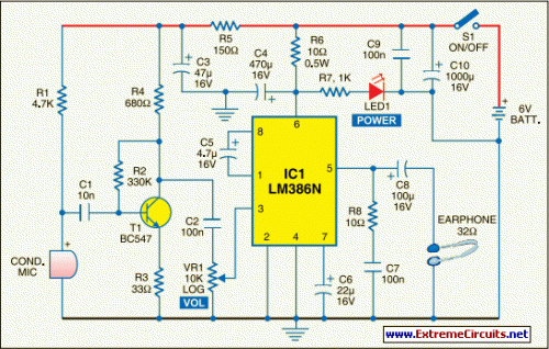 How to build Spy Ear - circuit diagram