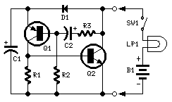 How to build Two-wire Lamp Flasher - circuit diagram