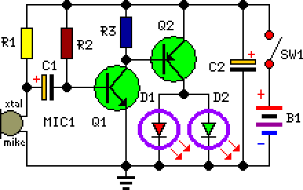 How to build Flashing Eyes - circuit diagram