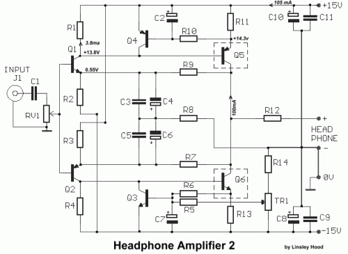 How to build Headphone Class A Amplifier - circuit diagram