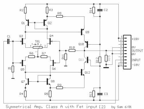 How to build Symmetrical Preamplifier Class A - circuit diagram