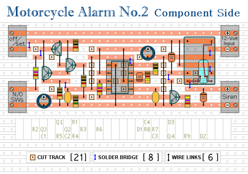 How to build A 555 -Timer Based Motorcycle Alarm - circuit diagram