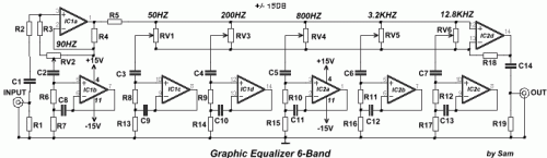 How to build 6-Band Graphic Equalizer - circuit diagram