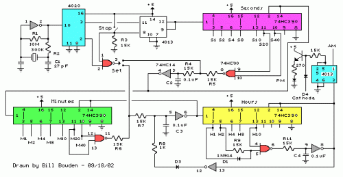 How to build Digital Clock with Timer and Solar Panel Regulator - circuit diagram