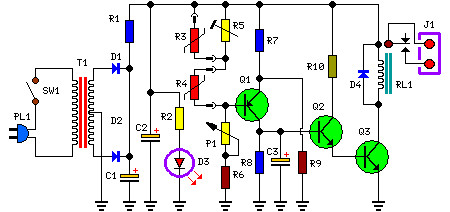 How to build Heating System Thermostat Circuit - circuit diagram