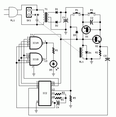 How to build Bedside Lamp Timer - circuit diagram