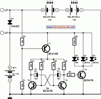 How to build High-intensity LED Warning Flasher - circuit diagram