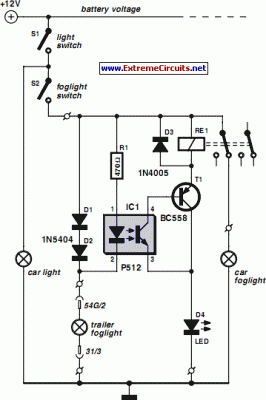 How to build Fog Lamp Sensor Circuit - circuit diagram