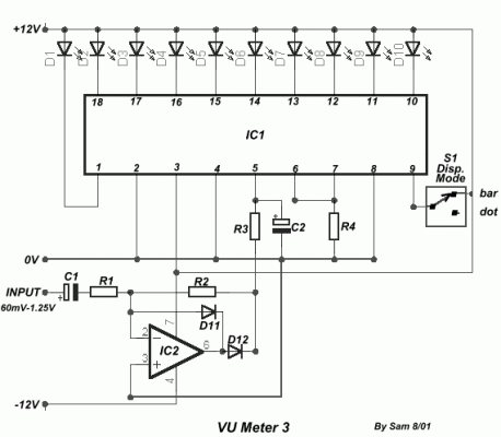 How to build VU Meter 3 - circuit diagram