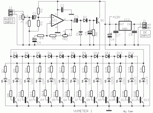 How to build VU Meter 1 - circuit diagram