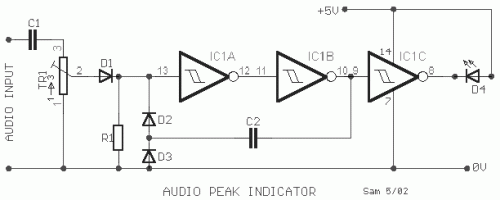 How to build Audio Peak Indicator - circuit diagram